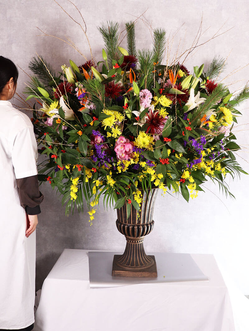 華やかステージ花つぼ活け(花器軽量)