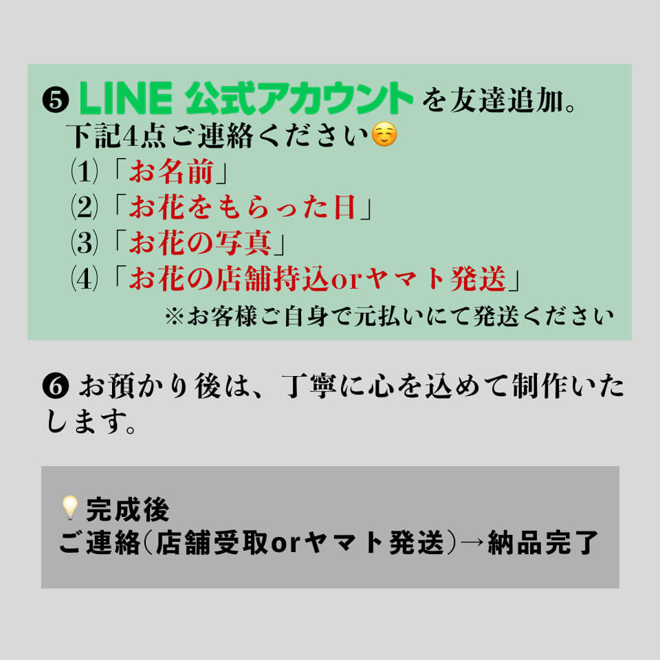 花束ブーケ等をキャンドル保存加工【1本】