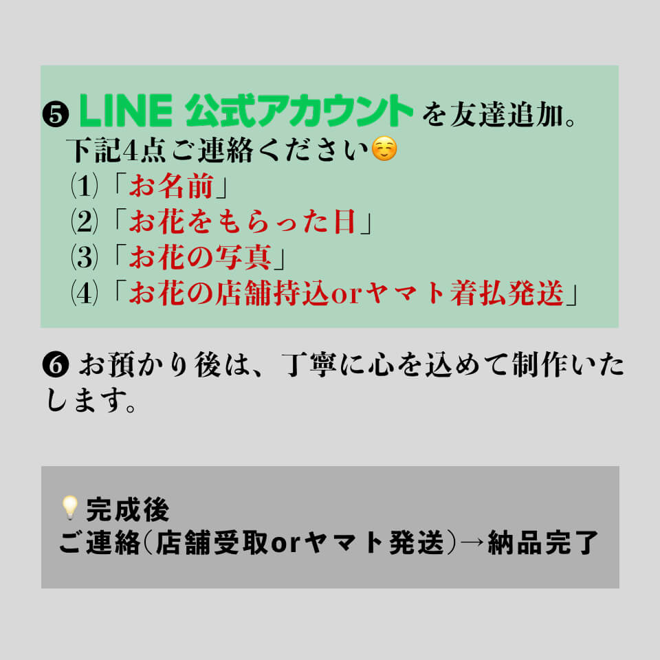 花束ブーケ等をキャンドル保存加工【3本セット】