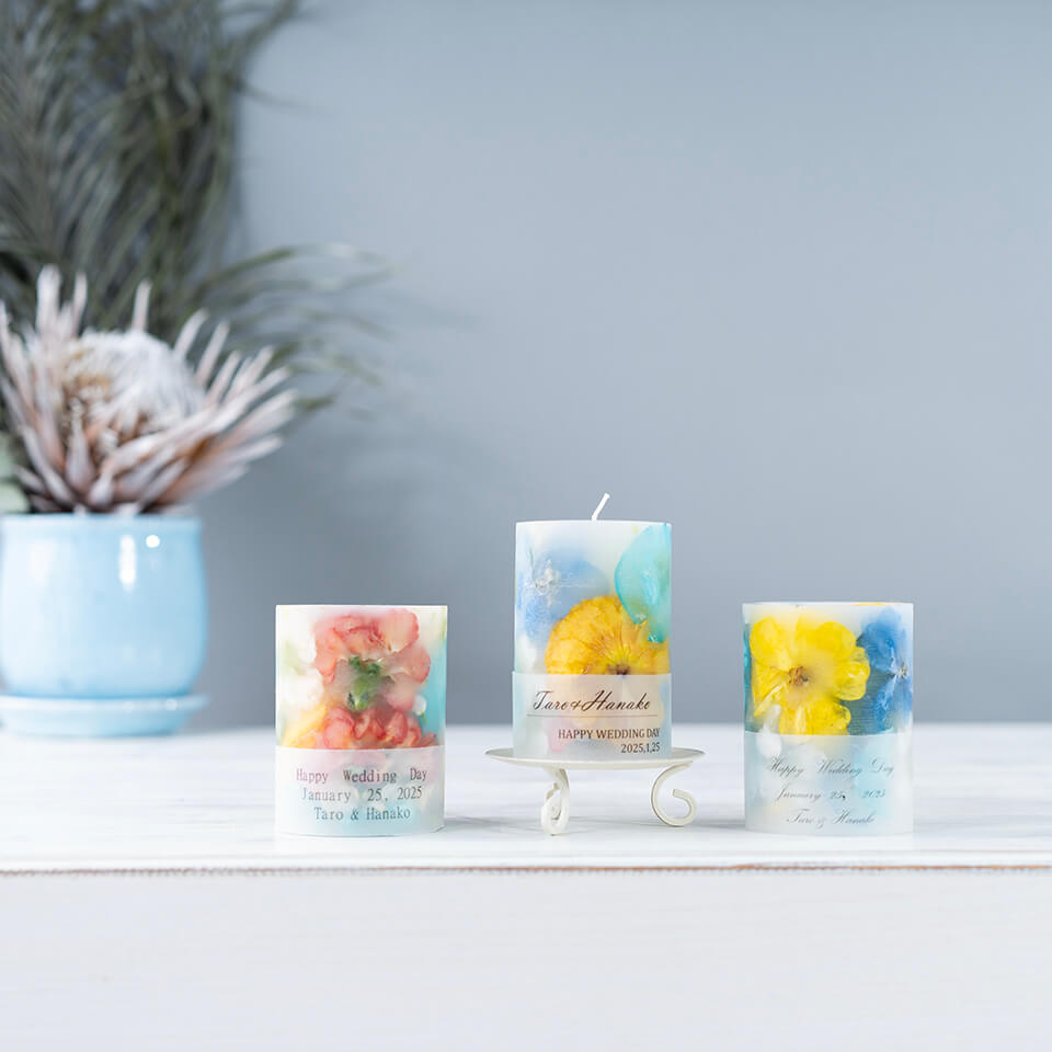 花束ブーケ等をキャンドル保存加工【3本セット】