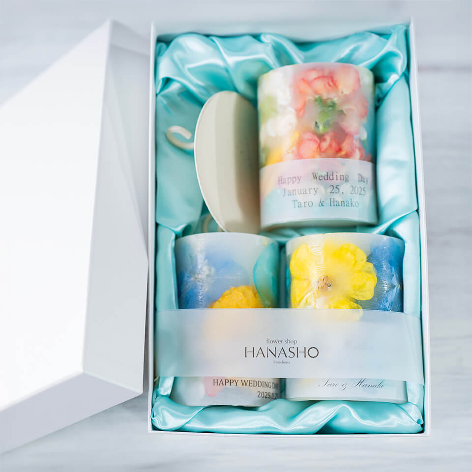 花束ブーケ等をキャンドル保存加工【3本セット】