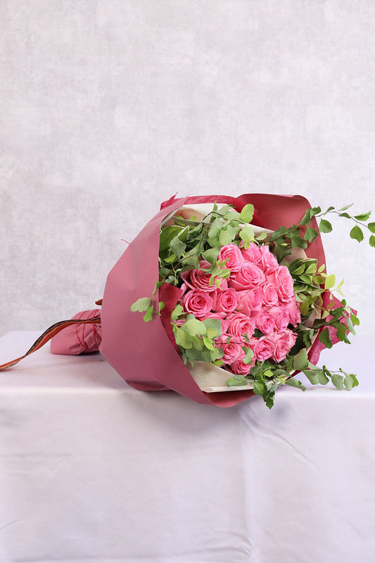 ピンクバラ20本の花束