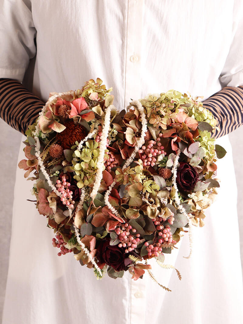 wreath(ハート型リース ピンク系）