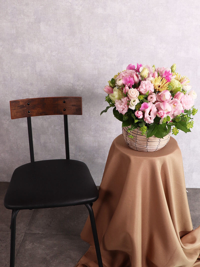 淡い色合いピンクの春色アレンジ