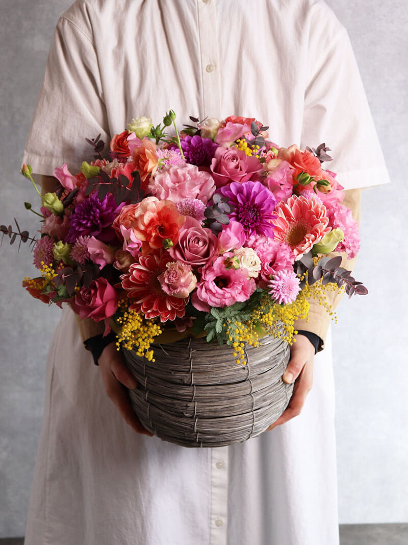 季節のおまかせピンクブロッサムバスケット