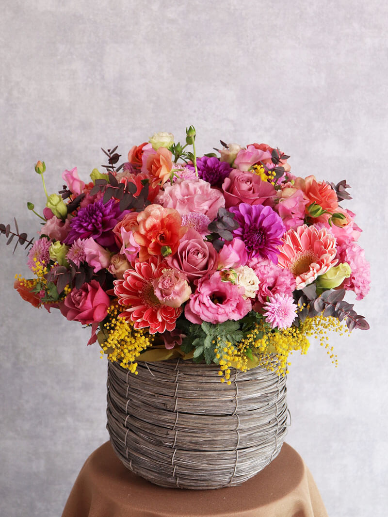 季節のおまかせピンクブロッサムバスケット