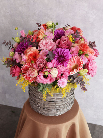 季節のおまかせピンクブロッサムバスケット