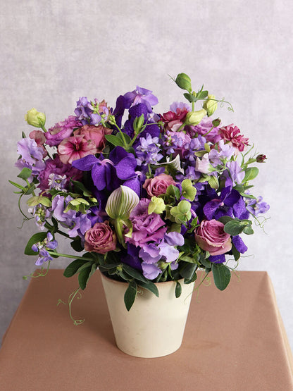 喜寿 古希お祝いおすすめ むらさき系アレンジ