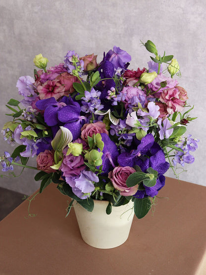 喜寿 古希お祝いおすすめ むらさき系アレンジ